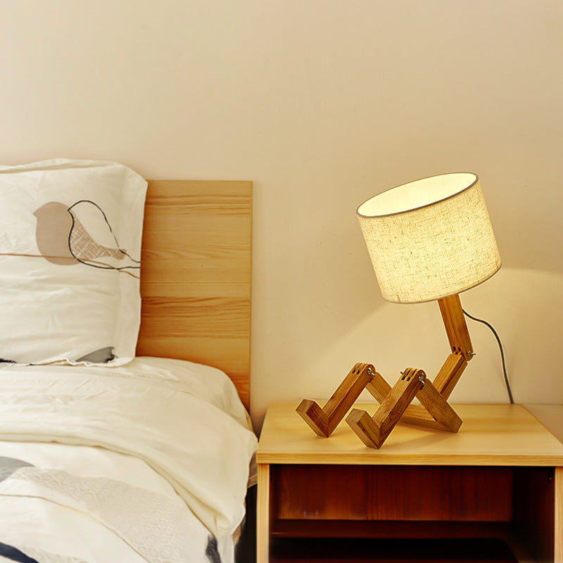 Wooden Base LED Table Lamp