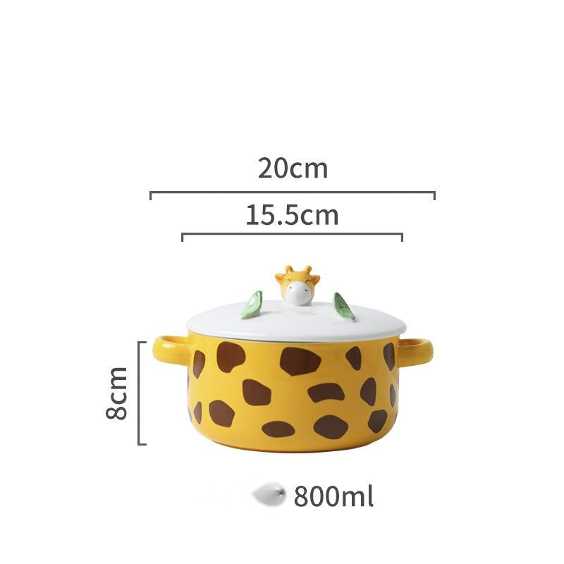Animal Ceramic Instant Noodle Bowl