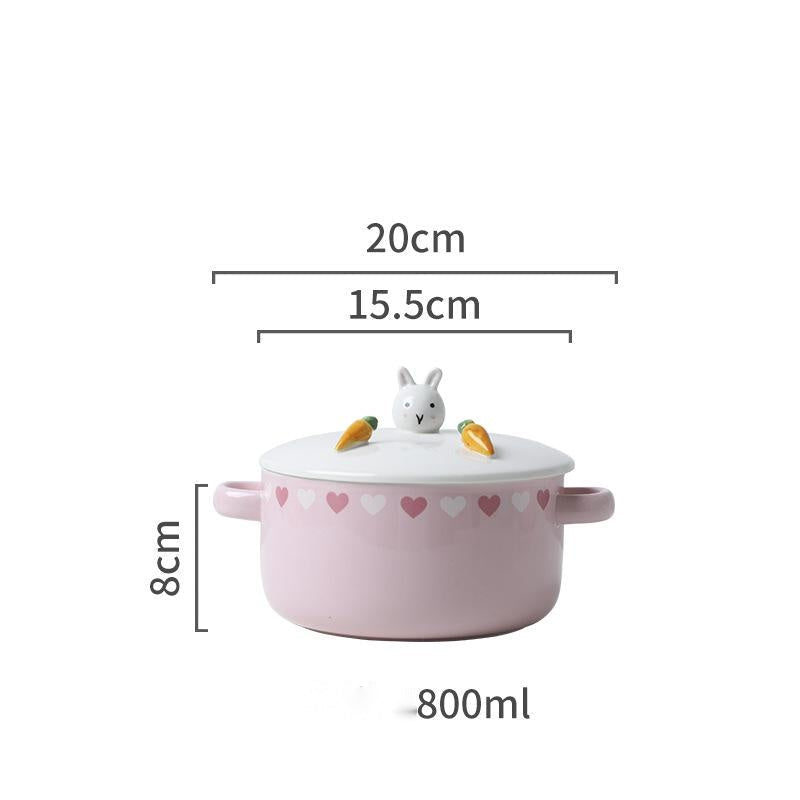 Animal Ceramic Instant Noodle Bowl