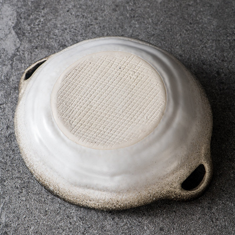 Crackle Glaze Binaural Serving Bowl
