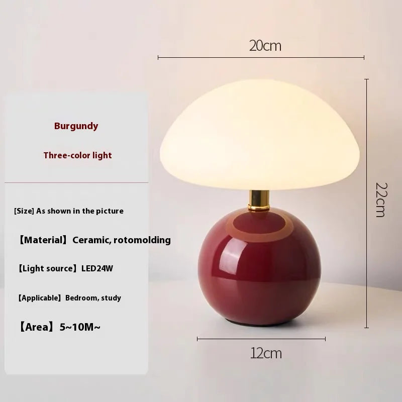 Mushroom Table Lamp Frost Style Eye Protection Bedside Simple Modern Warm