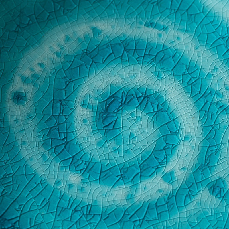 Crackle Glaze Binaural Serving Bowl